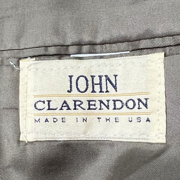 John Clarenton Sports Blazer Jacket Men's 44R Gray 2 Button Single Breast Suit - Picture 6 of 14